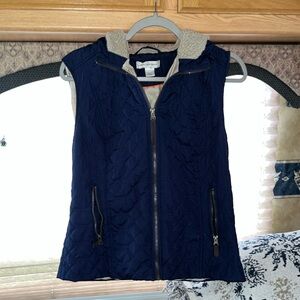 Christopher & Banks Quilted Vest with Hood